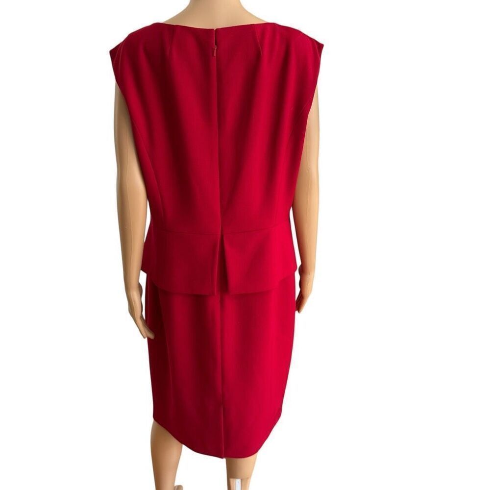 Brooks Brothers wool blend red peplum sheath dress size 16 - Picture 3 of 8